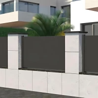 F60 Anthracite, Clôture aluminium pleine [L 2.0 x H 1.2 m]