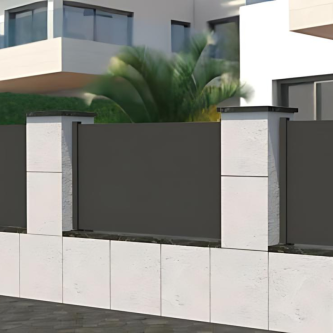 F60 Anthracite, Côture aluminium pleine [L 2.0 x H 1.5 m]