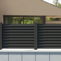 F60 LOUVER Anthracite, Clôture aluminium persienne [L 2.0 x H 1.7 m]