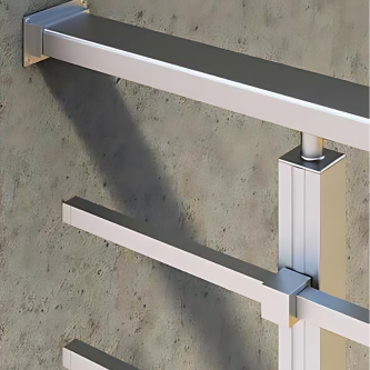 ECO Square, KIT garde-corps Alu 5 tubes fixation à plat