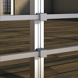 ECO Square, KIT garde-corps Alu 5 tubes fixation à plat