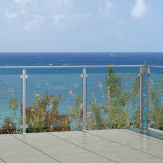 ELEGANT Square, KIT garde-corps verre fixation à plat