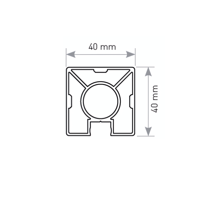 ECO/ELEGANT Square, Poteau Garde-corps Alu fixation à plat
