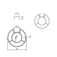 ECO/ELEGANT Round, Poteau garde-corps Alu fixation latérale