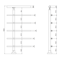 SECO Anthracite, Poteau prémonté en fixation à plat 