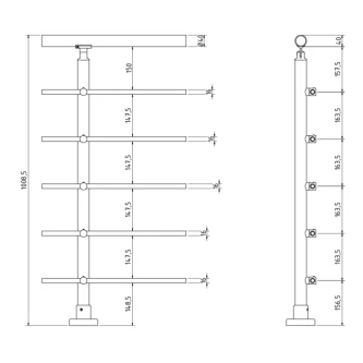 SECO Anthracite, Poteau prémonté en fixation à plat 