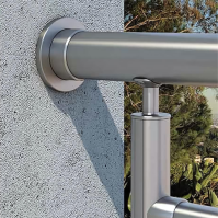 ECO/ELEGANT Round, Platine murale pour main-courante Ø50 mm