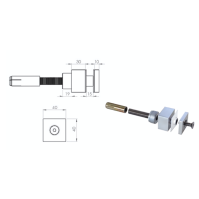 ELEGANT AL50, Point de fixation pour verre (Square)